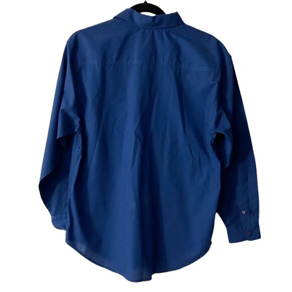 Diane Von Furstenberg Designer Blue Button Up Top Size Medium - Picture 2 of 7